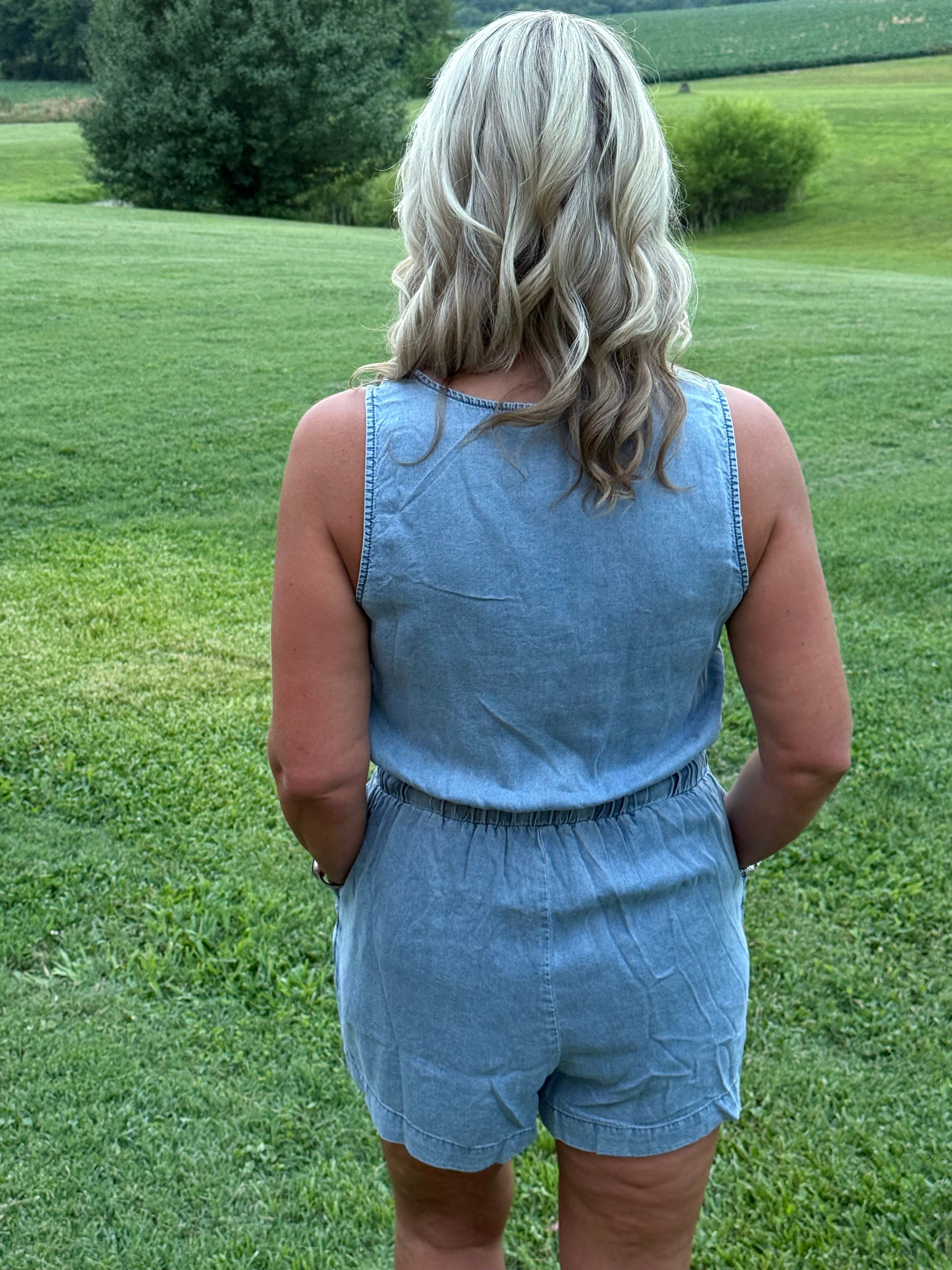 Doe & Rae Denim Romper