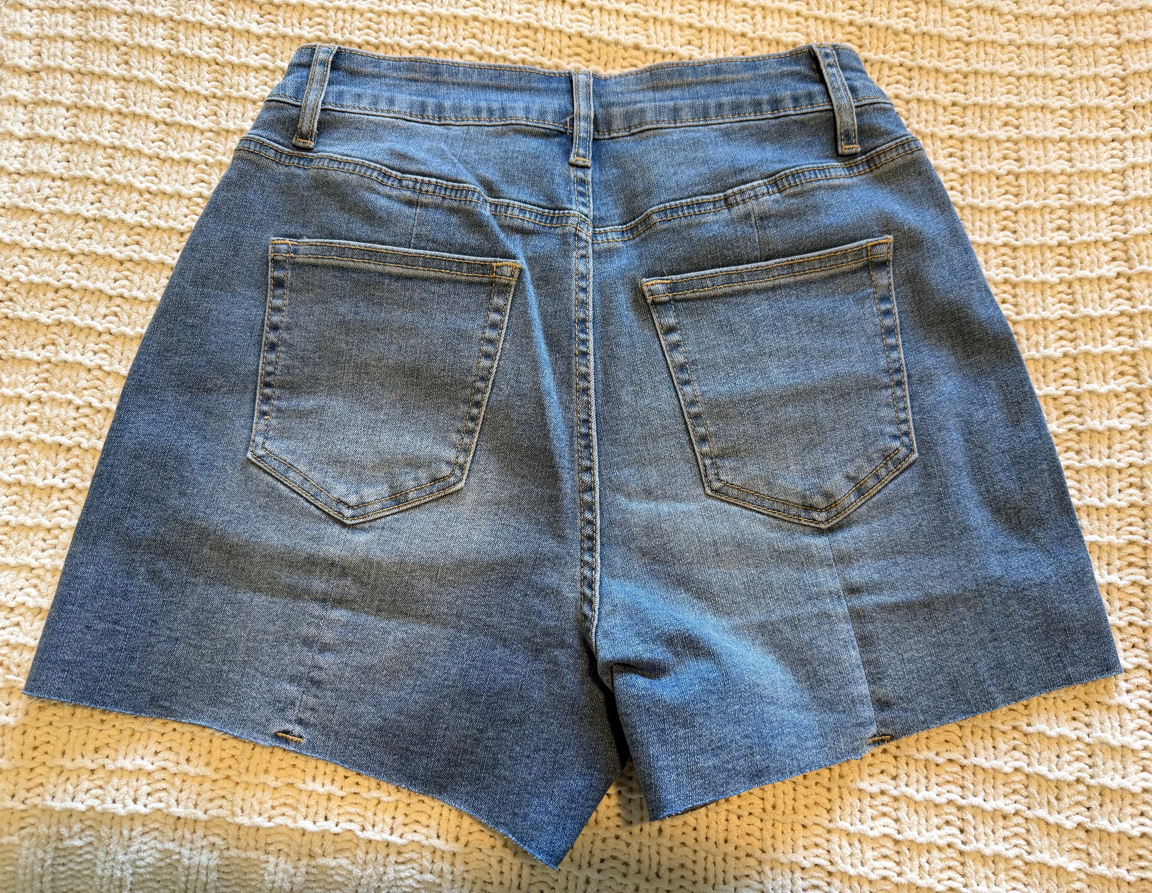Blue Skies High Rise Acid Wash Shorts